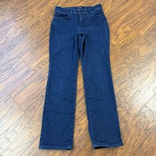 NYDJ Jeans Women 6 Straight Dark Wash Mid Rise Stretch Lift Tuck Marilyn 27x29