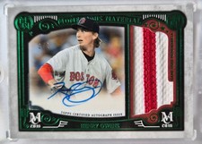 1/1 2016 Topps MUSEUM COLLECTION EMERALD Henry Owens GU JUMBO PATCH AUTO RPA RC