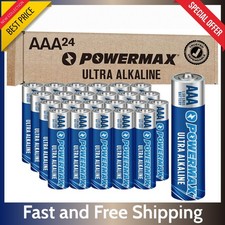 Powermax 24 Pack AAA Alkaline Batteries   Long Lasting, 10 Year Shelf Storage...