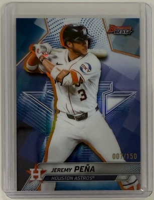 2025 Bowman's Best #34 Jeremy Pena Blue Refractor /150 - Astros