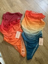 Pair of Shein Tops M Red/Orange Body Suits, New With Tags