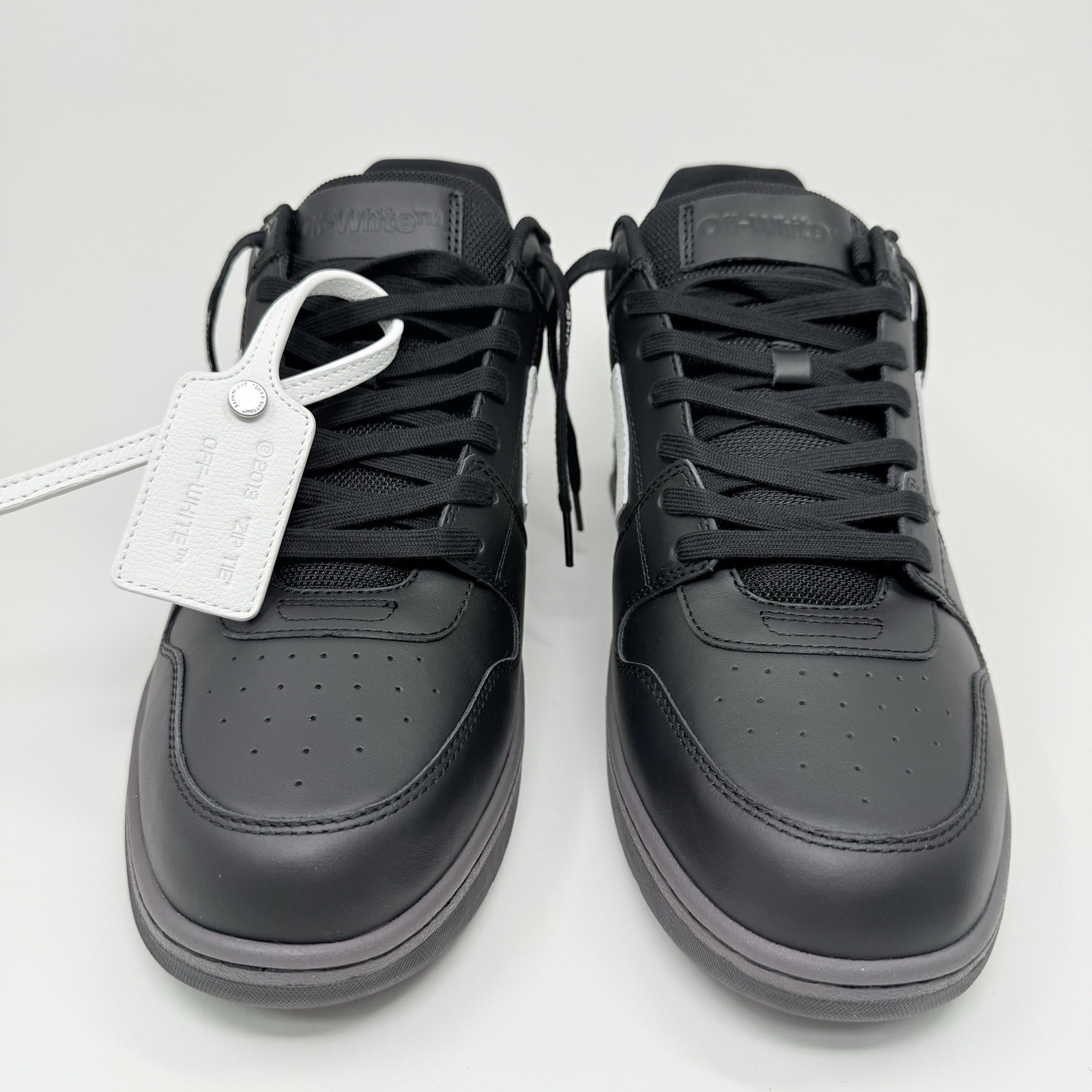 SAOLA Off White Out Of Office Sneakers Uomo Pelle Taglia 48 EU 15 US Nero Bianco