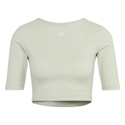 Adidas DAMEN Aeroready Studio Offener Rücken Top T-Shirt Beige Gym Pilates Yoga - Bild 1 von 4