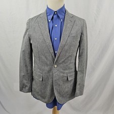 J. Crew Ludlow Slim Unstructured Chambray Jacket Somelos Cotton Linen Gray 36R