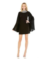 IEENA for Mac Duggal 49607 Short Cocktail Long Sleeve Dress Size 6 MSRP $ 298.00