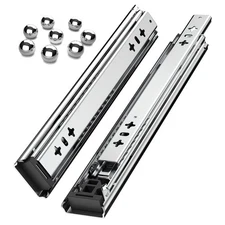 1 Pair Heavy Duty Drawer Slides Full Extension Side Mount 20 22 30 32 34 36 3...