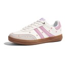 LUCKY STEP Women Classic Retro Tennis Fashion Gum Sneakers White/Pink US 6