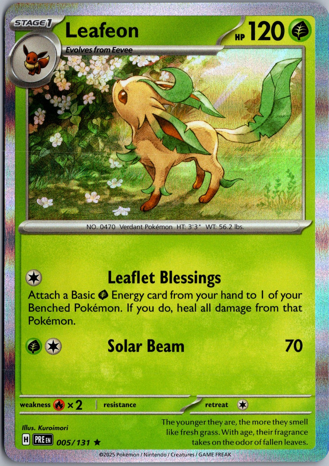 Leafeon 005/131 Rare Prismatic Evolutions Lightly Played Pokemon Card
