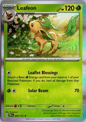 Leafeon 005/131 Rare Prismatic Evolutions Lightly Played Pokemon Card