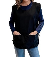 Large Smock Cobbler Apron for Men Women, Adjustable Side Ties 2 Black