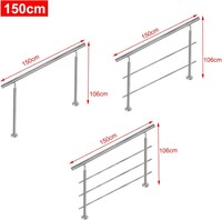 Edelstahl Handlauf 150Cm TreppengeläNder Innen AußEn Mit Pfosten FüR Treppen