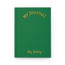 Gold Script "My Journal My Entry" Hardcover Journal, Matte Green