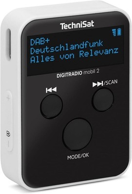 TechniSat DIGITRADIO mobil 2 Portables DAB+/FM Mini-Radio Akku Kopfhörer s/w
