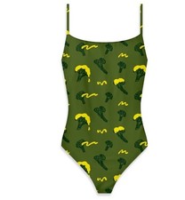 Traje de baño Panera Bread grande brócoli cheddar traje de baño de una pieza vegetariano