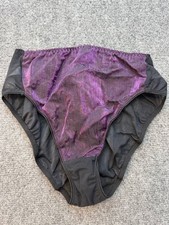Vintage Donna Karan Black Purple Sheer Panties Briefs Size M Womens