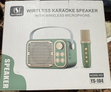 Portable Bluetooth Speaker with Microphone Set, Retro Speaker with Home Karaoke