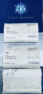Swarovski 5328 6mm Smoked Topaz AB 2X Genuine Austrian Beads 360 sealed pack