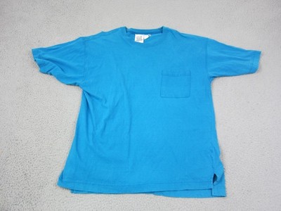 Vintage Sears Roebuck Shirt Mens Large L Blue Pocket Blank Basic Classic 90s