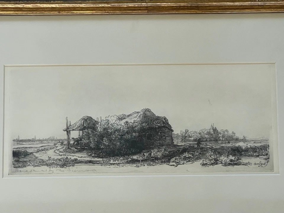 Rembrandt etching Cottage & Haybarn print from original plate by Theo Beerendonk - Image 3 of 4