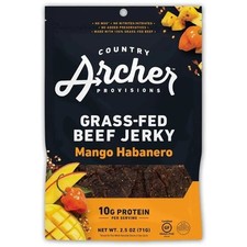 Country Archer GRASS-FED BEEF Jerky 1 Mango Habanero 2.5 oz No Nitrates MAR 2026