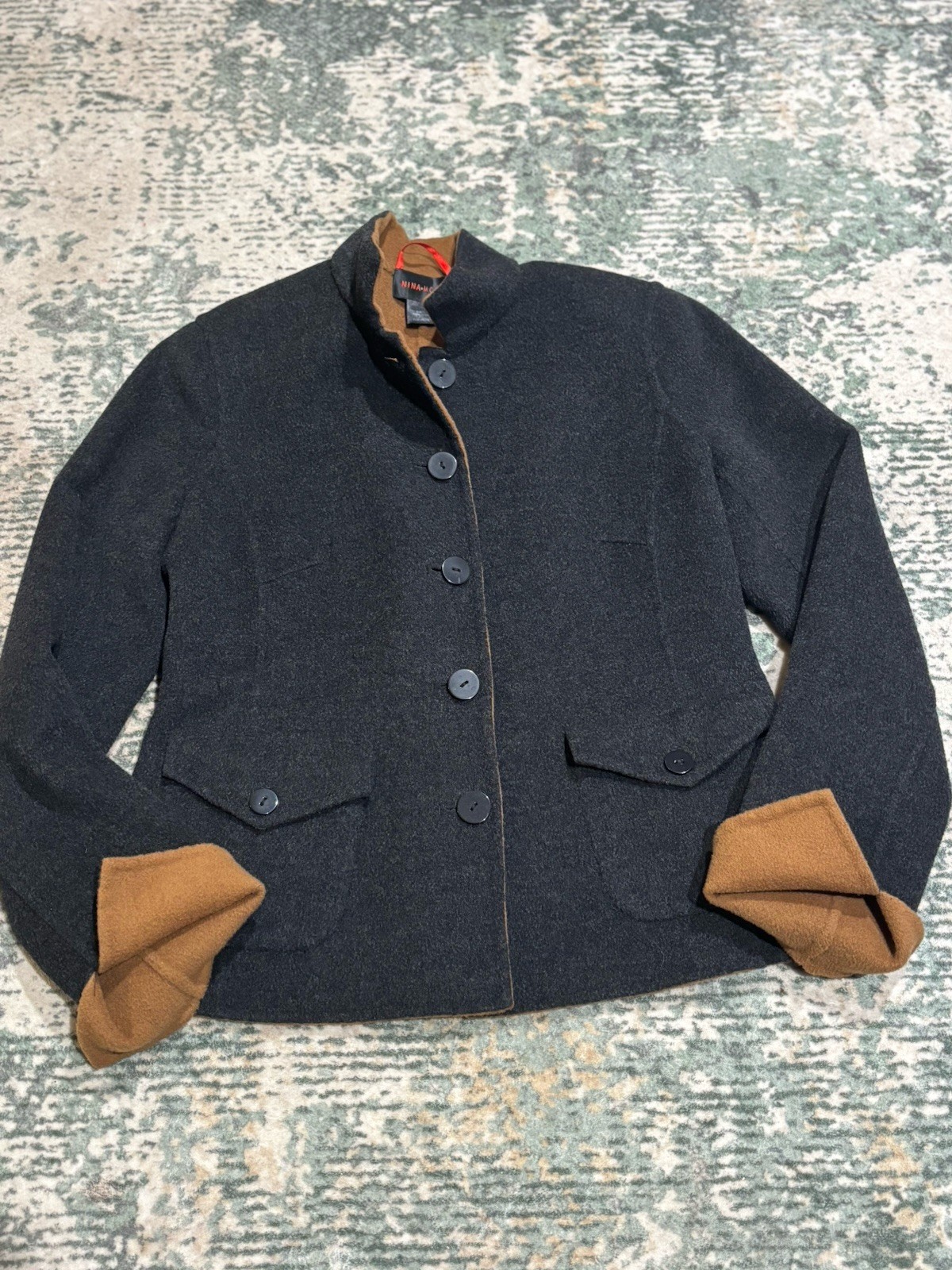 Nina McLemore Double Faced Wool Button Up Jacket Women’s Size 2