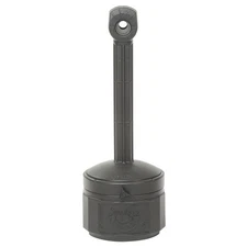 JUSTRITE Cease-Fire Poly Butt Can - 11" Dia.x30"H - 1-Gallon Capacity - Black