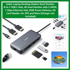 Laptop Docking Station Dual Monitor, 8-in-1 U...