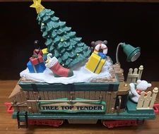 New Bright Holiday Express Dillards Bears TREE TOP TENDER Train Car Sound &Moves