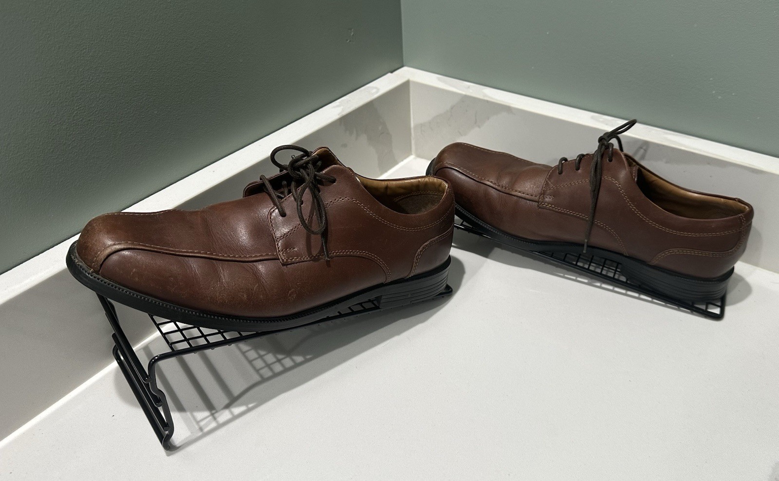 SAOLA Scarpe eleganti Clarks uomo Beeston Stride Oxford taglia 9M pelle marrone