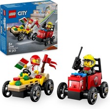 LEGO City Pizza-Lieferwagen vs. Lösch-Auto - Seifenkisten Spielzeug für Kinder