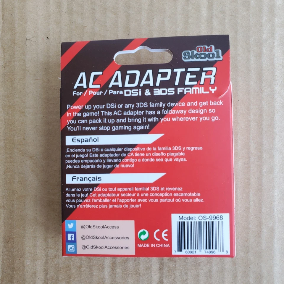 Old Skool - 3DS / 2DS and DSi AC Adapter Charging Cable - Image 2 of 2