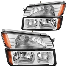 Headlights+Bumper Lamps Set For 2002-06 Chevy Avalanche Body Cladding Models