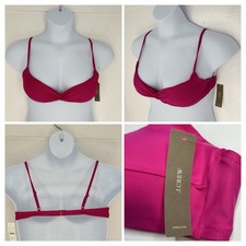 J. Crew NWT Strappy Twist Front Bikini Top Size Medium Hot Pink Beach Vacation