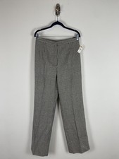 Nwt Talbots Houndstooth Dress Pants Size 10 Black White Straight Leg Lined
