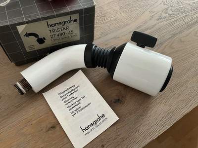 Hansgrohe Tristar Kopfbrause  in weiß ,mit  Brausearm ,  80er Jahre