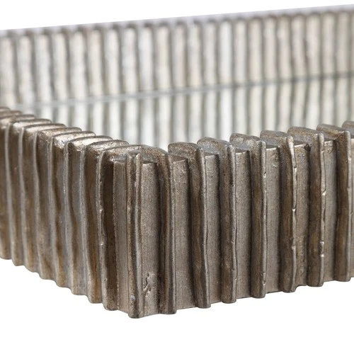 Uttermost Talmage Silver Leaf Rectangular Decorative Tray - Picture 5 of 5