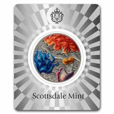 2025 Samoa 1 oz Silver 2 Tala Mermaid & Pearl (Colorized)