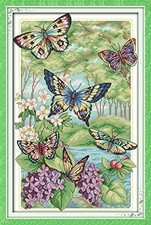 Happy Forever 11CT Stamped Cross Stitch, D645 Butterflies Forest, Size 14''x20''