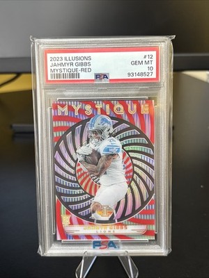 2023 Panini Illusions - Mystique Jahmyr Gibbs #12 Red /199 (RC) PSA 10 Lions