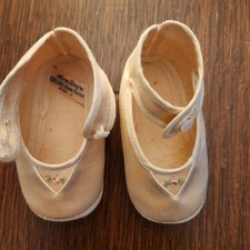 Vintage Satin Ideal Baby Shoes with Box