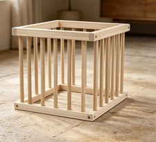 Small Wooden Playpen, Dual-Use Play Yard for Babies and Toddlers, Convertible...