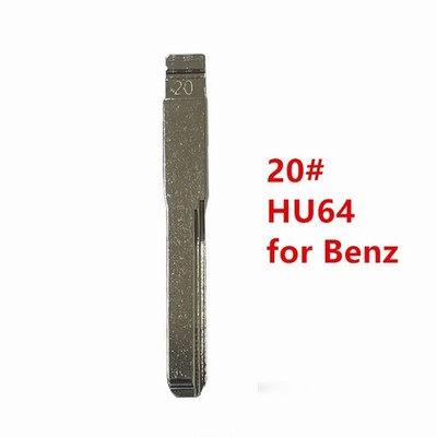 10pcs 20# HU64 Car Key Blade   Uncut Blank for Benz, Compatible with Keydiy, KD
