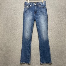 TRUE RELIGION Womens Becca Mid Rise Bootcut Jeans 30 Blue Denim 32in inseam