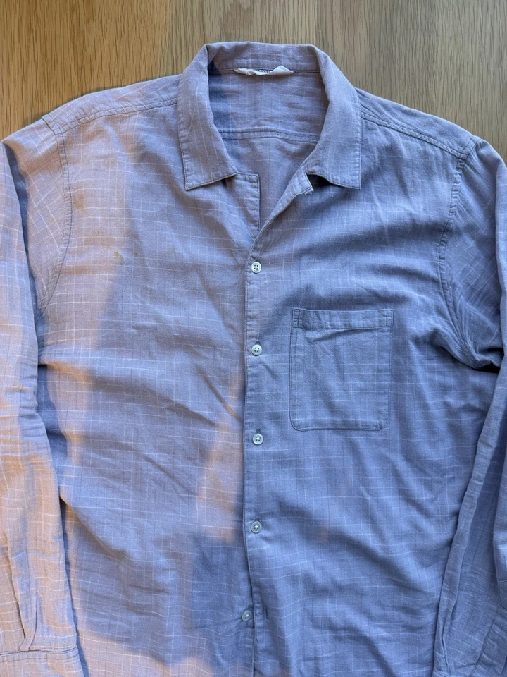 Camisa de trabajo 3sixteen cuadros azules, talla grande con bolsillo Foto 3 de 4