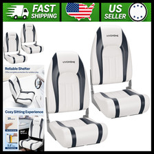 VIVOHOME Folding High-Back Boat Seats, 2-Pack Waterproof Captain Chairs