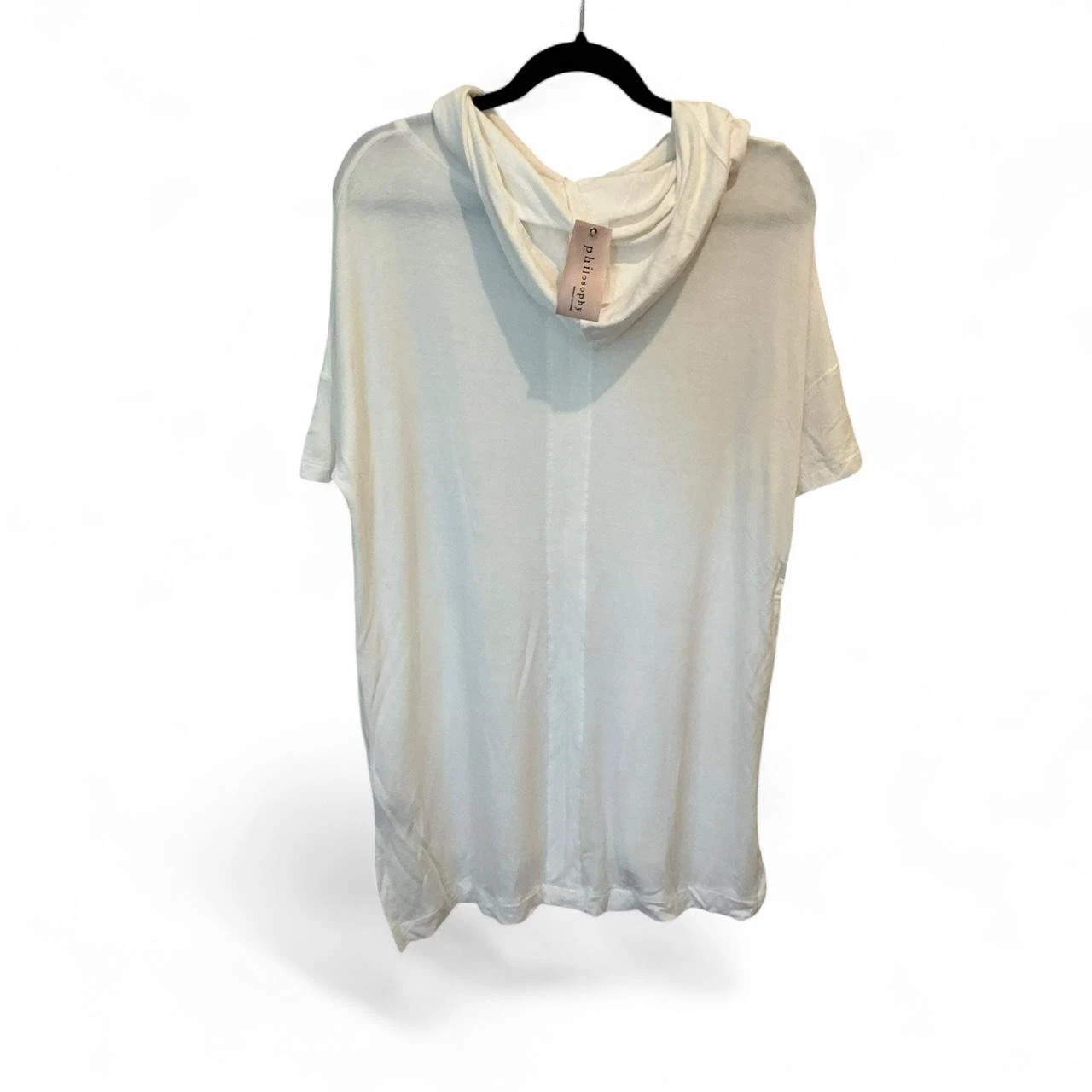 OFF WHITE Philosophy Republic Felpa Donna con Cappuccio Manica Raglan Bianco Sporco Taglia S