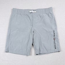 Tommy Hilfiger Youth Kid Boy Gray Short Large Logo Side Drawstring Prep Pull On