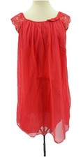 Vintage Vanity Fair Babydoll Nightgown Red Small Nylon Lace Sheer Lingerie Pinup