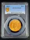 PCGS MS62 1915 Indian $10 Gold Eagle 0.4838 Oz Gold US Coin 54154472