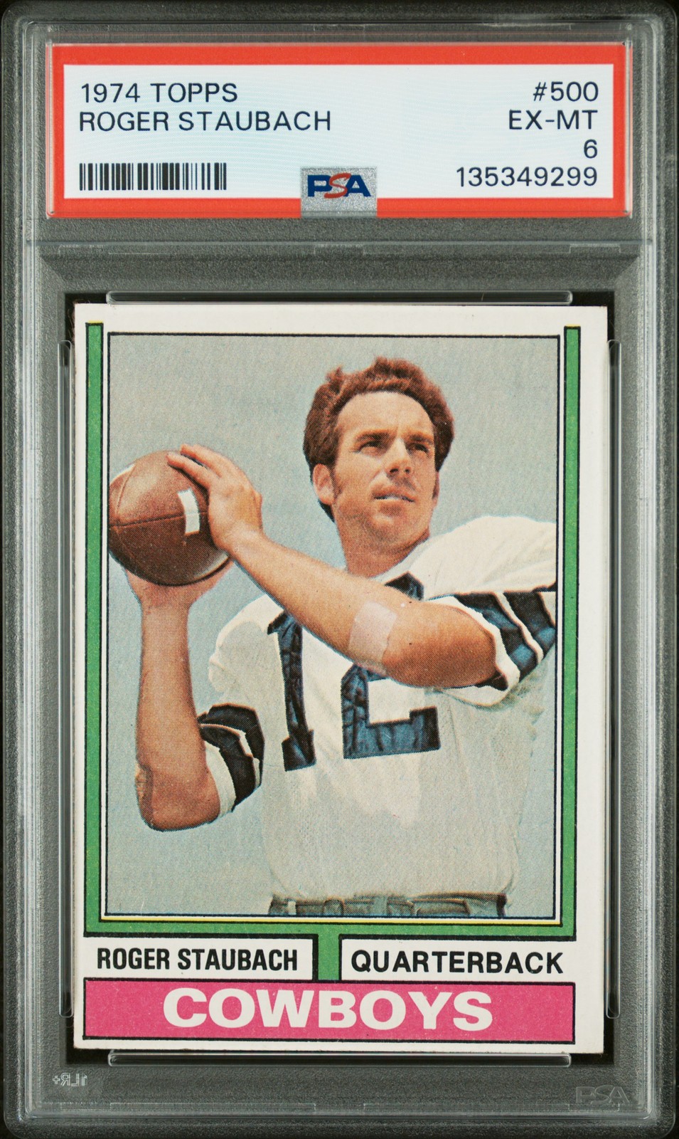 1974 TOPPS #500 ROGER STAUBACH PSA 6